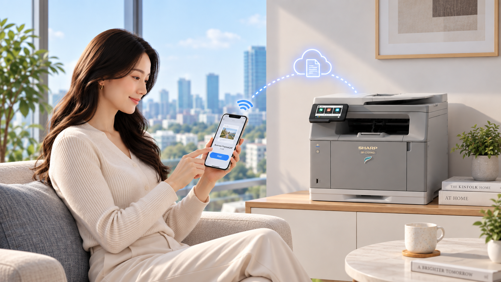 Mobile printing with SHARP BP-C131WD multifunction printer